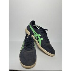 Vintage Y2K ASICS GEL Skateboarding Shoes Men's‎ 10.5 Navy Suede Green Stripes